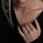 Solitaire Pavé Band Engagement Ring-engagement ring-Ashley Schenkein Jewelry Design