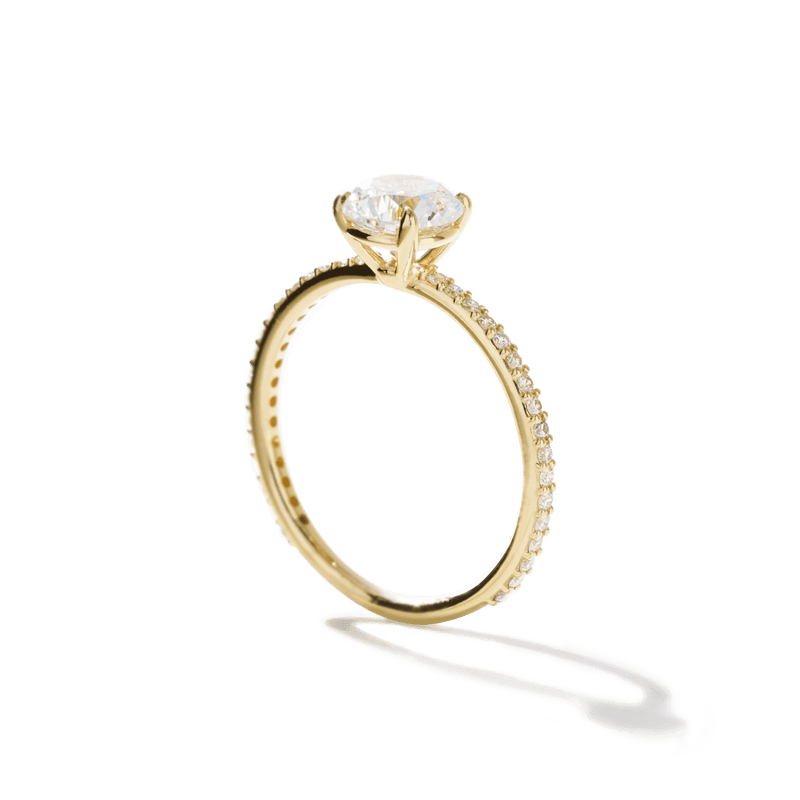 Solitaire Pavé Band Engagement Ring-engagement ring-Ashley Schenkein Jewelry Design