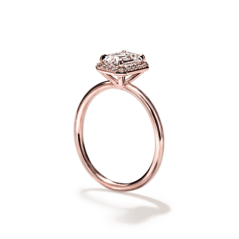 Pavé Diamond Halo Engagment Ring Setting-engagement ring-Ashley Schenkein Jewelry Design