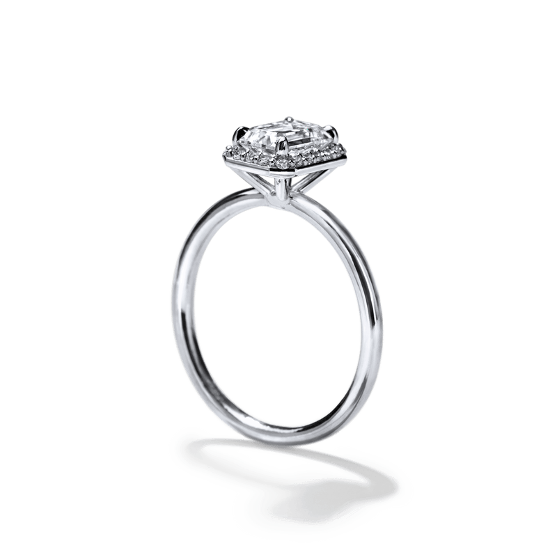 Pavé Diamond Halo Engagment Ring Setting-engagement ring-Ashley Schenkein Jewelry Design