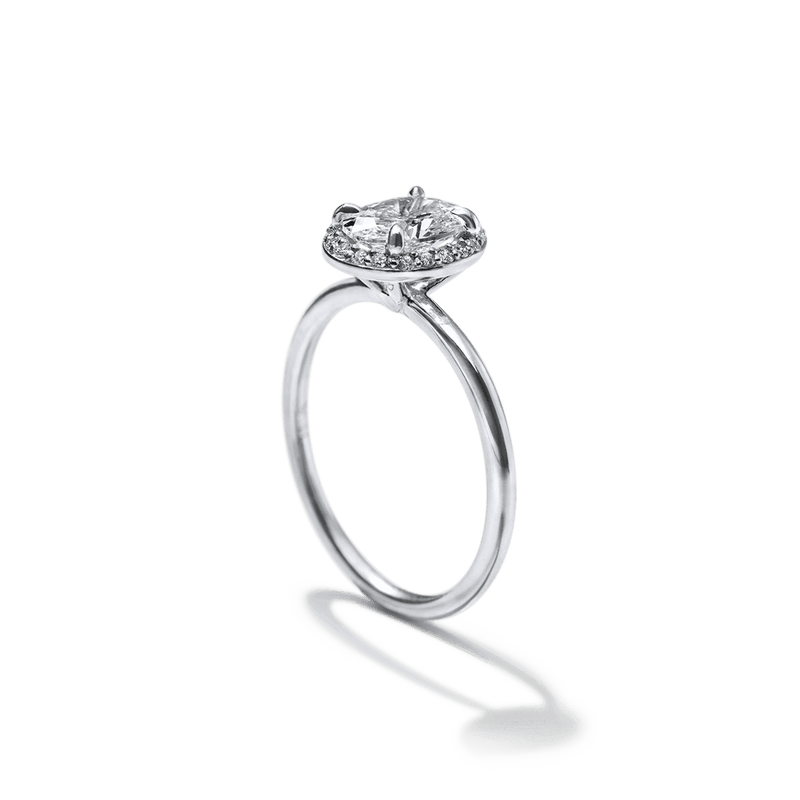 Pavé Diamond Halo Engagment Ring Setting-engagement ring-Ashley Schenkein Jewelry Design
