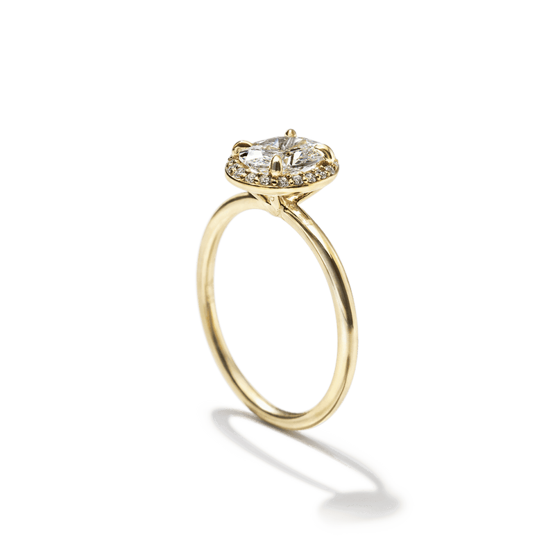 Pavé Diamond Halo Engagment Ring Setting-engagement ring-Ashley Schenkein Jewelry Design