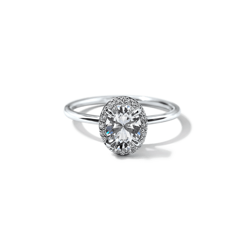 Pavé Diamond Halo Engagment Ring Setting-engagement ring-Ashley Schenkein Jewelry Design