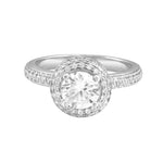 Round Micro Pavé Diamond Engagement Ring Setting-Wedding Band-Ashley Schenkein Jewelry Design