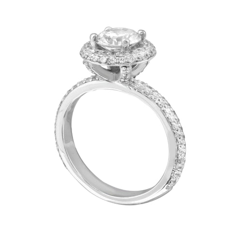 Round Micro Pavé Diamond Engagement Ring Setting-Wedding Band-Ashley Schenkein Jewelry Design