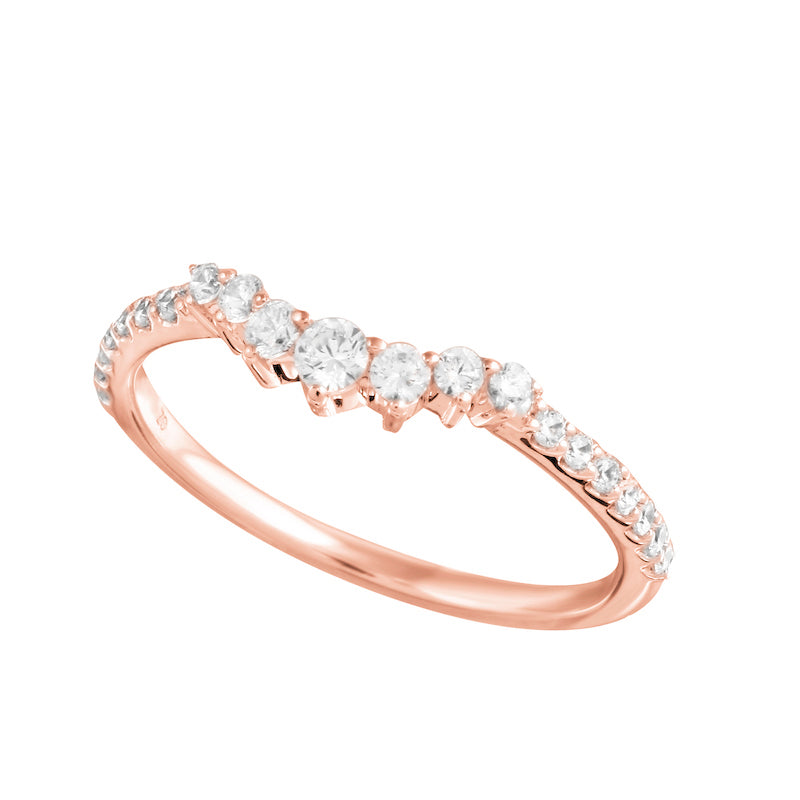 Round Diamond Pavé Flowing Contour Tracer Wedding Band-Tracer band-Ashley Schenkein Jewelry Design