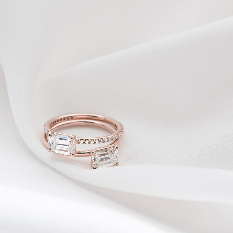 Solitaire Pavé Band Engagement Ring-engagement ring-Ashley Schenkein Jewelry Design