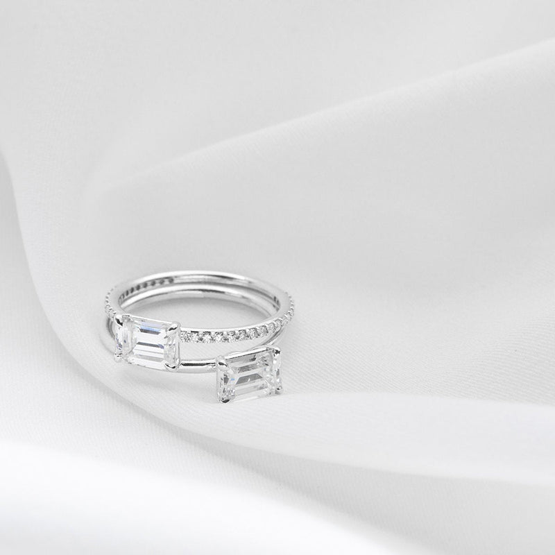 Solitaire Pavé Band Engagement Ring-engagement ring-Ashley Schenkein Jewelry Design
