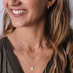 Melrose Pavé CZ Triangle Drops Necklace-Necklace-Ashley Schenkein Jewelry Design