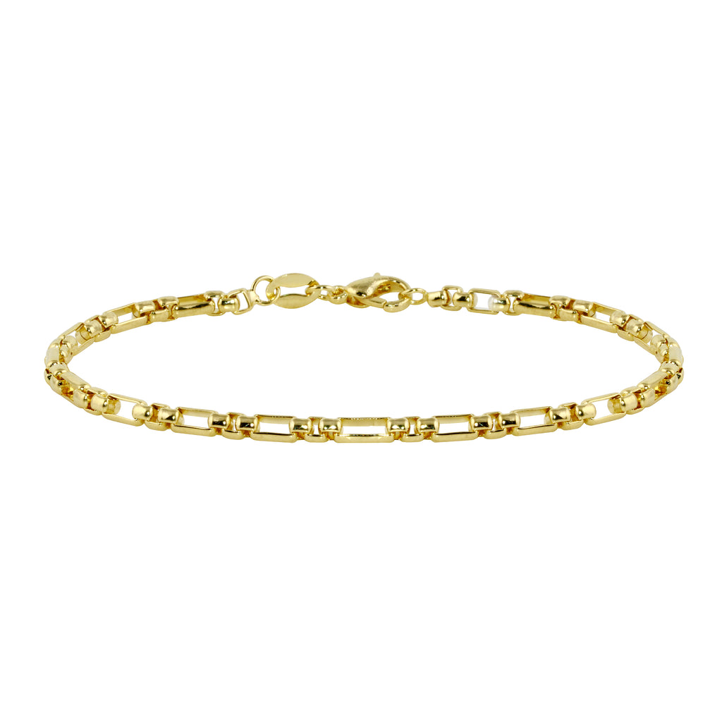 Rounded Figaro Gold-filled Chain Bracelet-Bracelets-Ashley Schenkein Jewelry Design