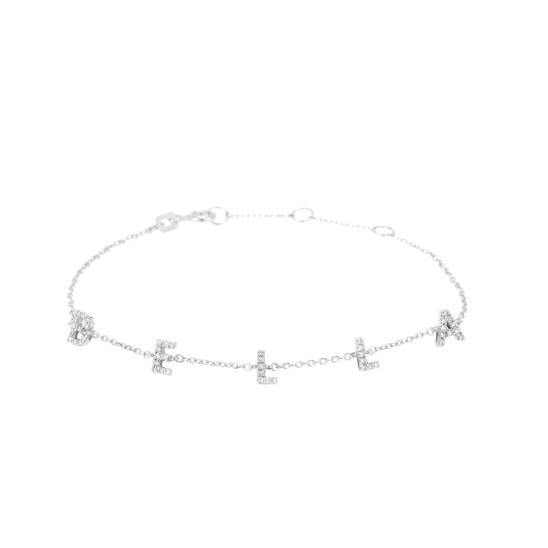 Diamond Pavé Personalized Name Bracelet-Bracelets-Ashley Schenkein Jewelry Design