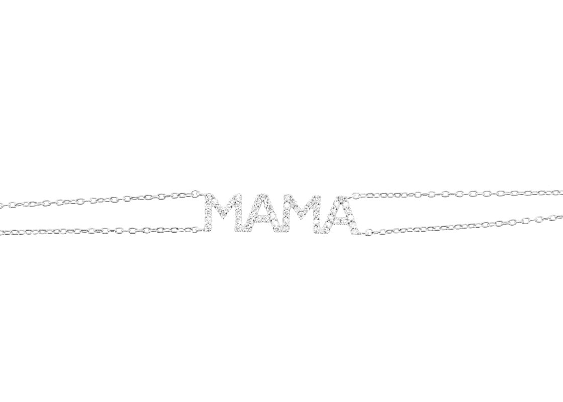 Diamond Pavé Double Chain Personalized Bracelet-Bracelets-Ashley Schenkein Jewelry Design