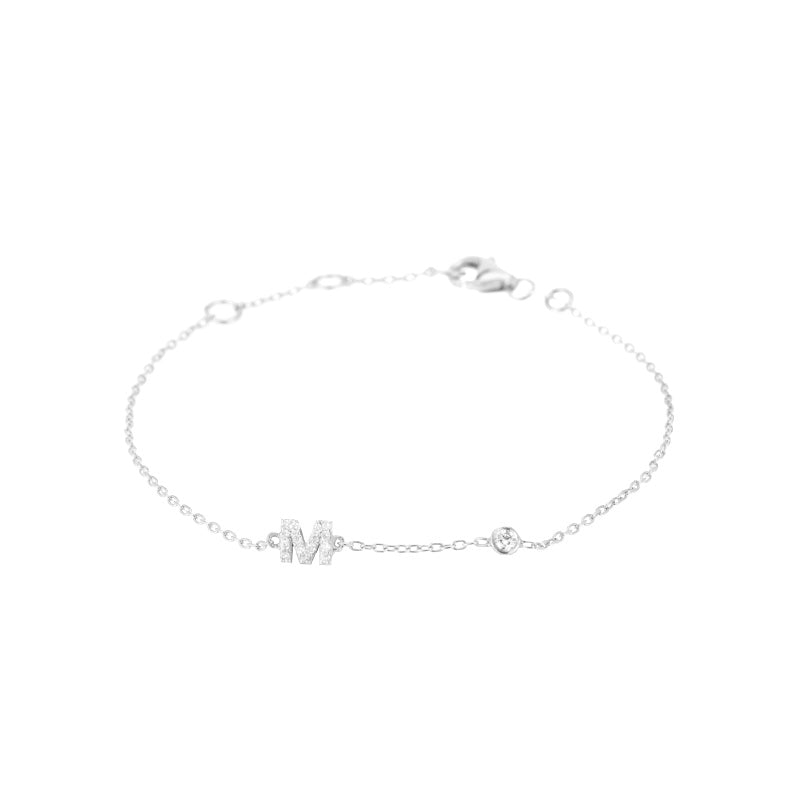 Diamond Pavé and Bezel Personalized Initial Bracelet – Ashley Schenkein  Jewelry Design