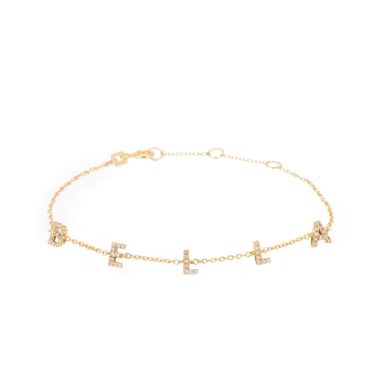 Diamond Pavé Personalized Name Bracelet-Bracelets-Ashley Schenkein Jewelry Design