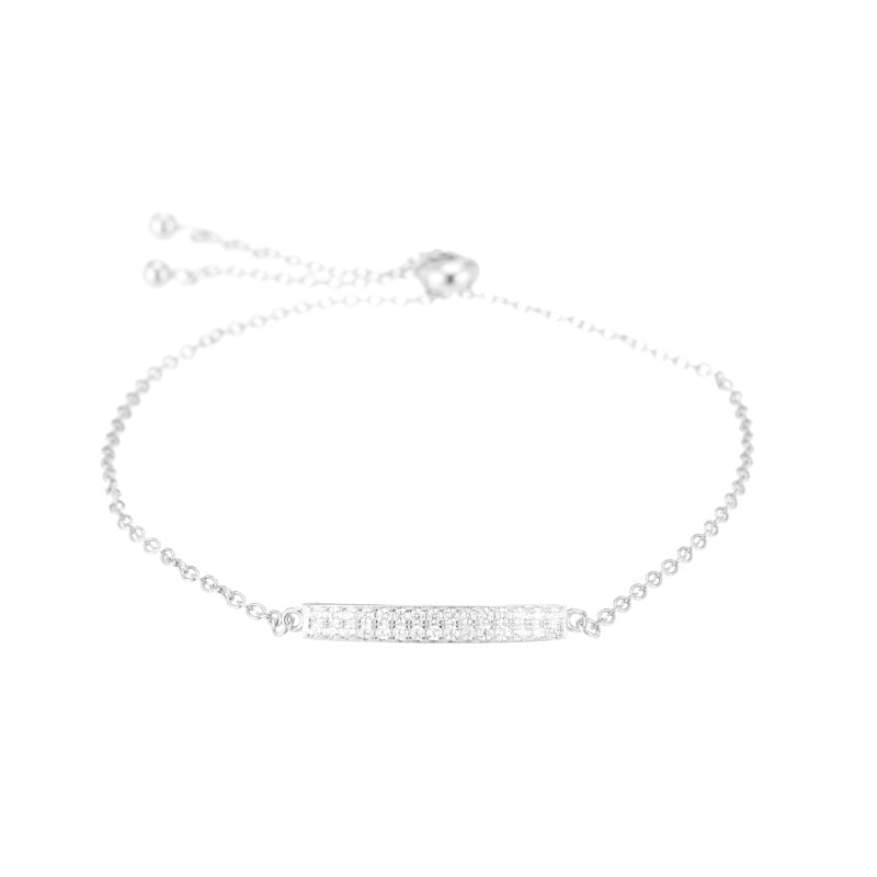 Melrose CZ Pavé Double Bar Bolo Bracelet-Bracelets-Ashley Schenkein Jewelry Design