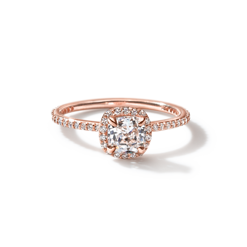 Pavé Diamond Halo and Band Engagment Ring Setting-engagement ring-Ashley Schenkein Jewelry Design