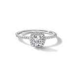 Pavé Diamond Halo and Band Engagment Ring Setting-engagement ring-Ashley Schenkein Jewelry Design