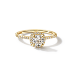Pavé Diamond Halo and Band Engagment Ring Setting-engagement ring-Ashley Schenkein Jewelry Design