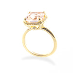Morganite and Diamond Halo Engagement Ring Setting-Engagement Ring-Ashley Schenkein Jewelry Design