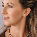 Montreal Bullet and Pavé Band Earrings-Earrings-Ashley Schenkein Jewelry Design