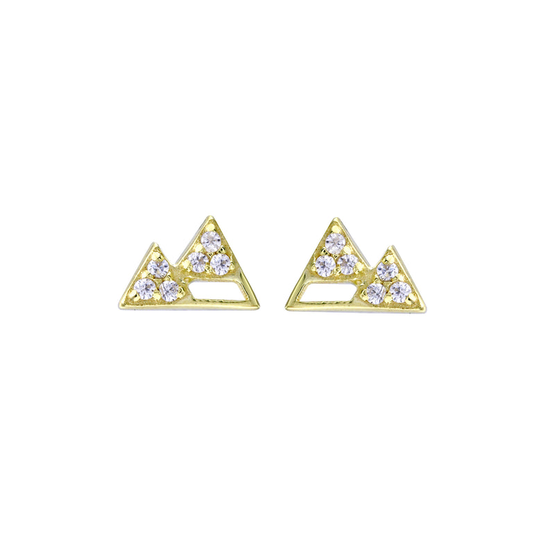 Denver Pavé Mountain Earrings-Earrings-Ashley Schenkein Jewelry Design