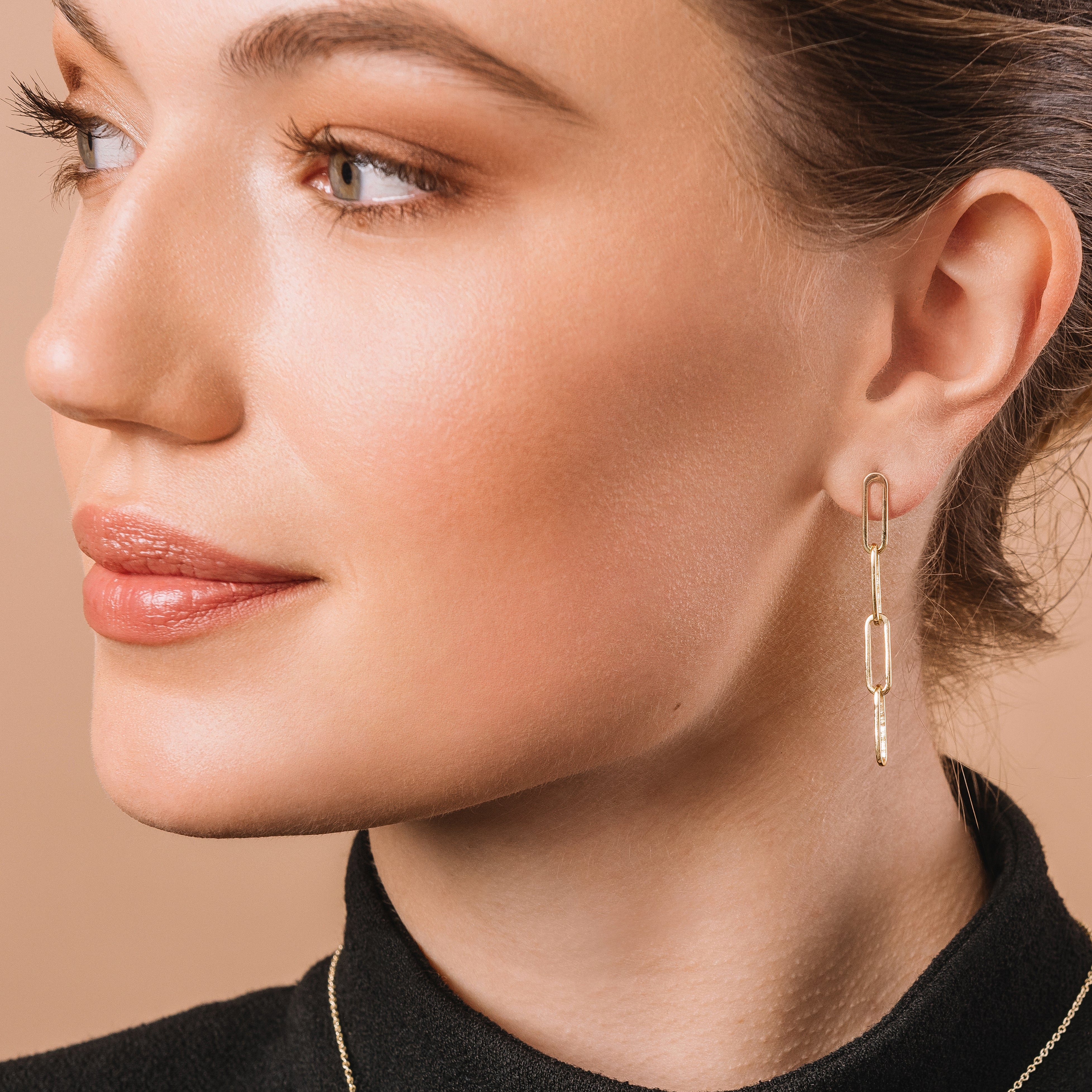 Paperclip Chain Drop Earrings-Earrings-Ashley Schenkein Jewelry Design