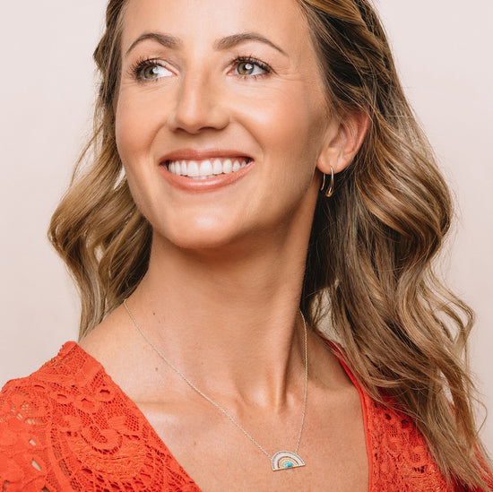 Rainbow Pavé Necklace-Necklaces-Ashley Schenkein Jewelry Design