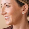Half Polished Gemstone and Pavé Stud Earrings-Earrings-Ashley Schenkein Jewelry Design