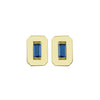 Emerald Shaped Gold Gemstone Baguette Stud Earring-Earrings-Ashley Schenkein Jewelry Design