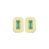 Emerald Shaped Gold Gemstone Baguette Stud Earring-Earrings-Ashley Schenkein Jewelry Design