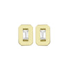 Emerald Shaped Gold Gemstone Baguette Stud Earring-Earrings-Ashley Schenkein Jewelry Design