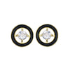 White Zircon and Enamel Circle Stud Earrings-Earrings-Ashley Schenkein Jewelry Design
