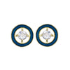 White Zircon and Enamel Circle Stud Earrings-Earrings-Ashley Schenkein Jewelry Design
