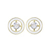White Zircon and Enamel Circle Stud Earrings-Earrings-Ashley Schenkein Jewelry Design