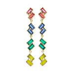 Gemstone Baguette Cascade Drop Stud Earrings-Earrings-Ashley Schenkein Jewelry Design