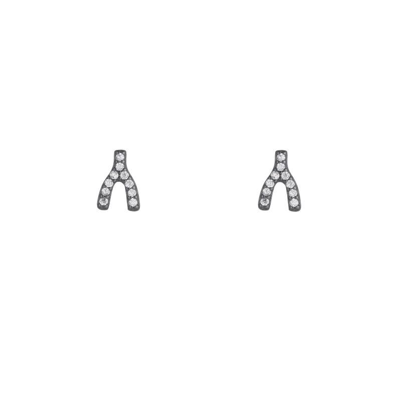 Melrose CZ Pavé Wishbone Studs-Earrings-Ashley Schenkein Jewelry Design