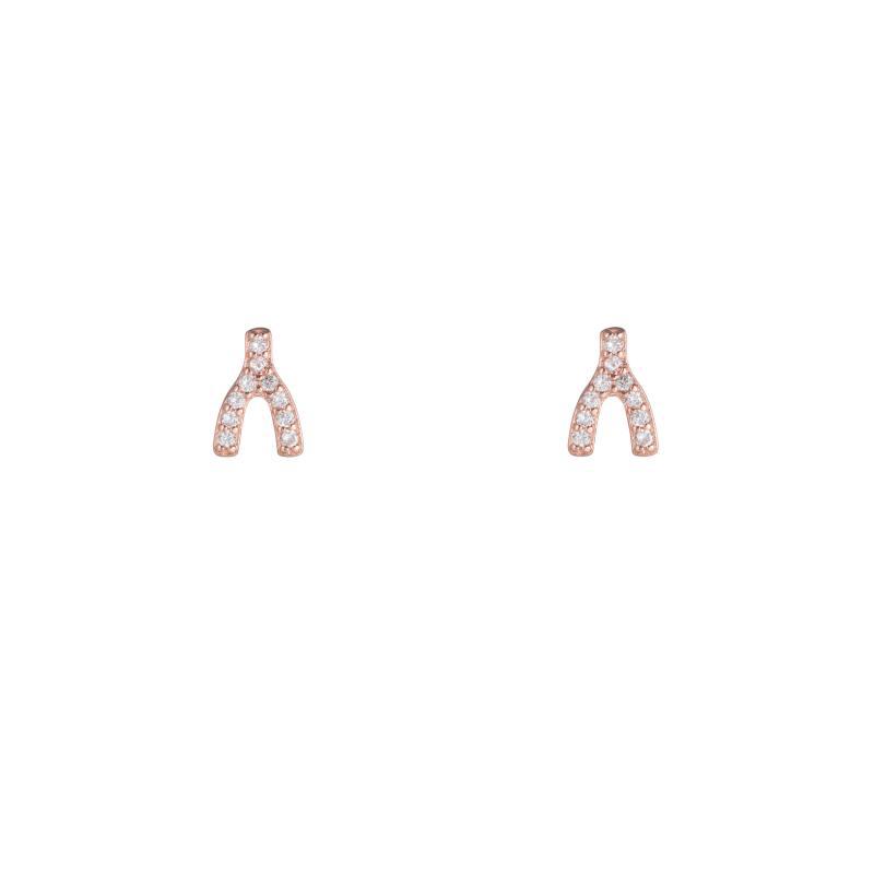 Melrose CZ Pavé Wishbone Studs-Earrings-Ashley Schenkein Jewelry Design
