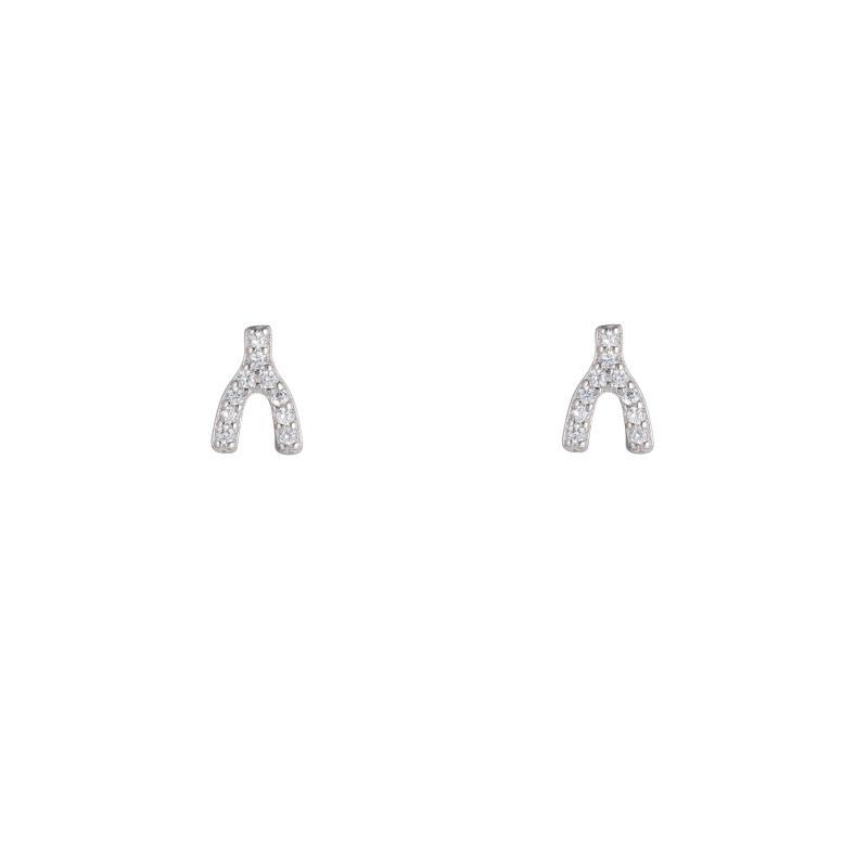 Melrose CZ Pavé Wishbone Studs-Earrings-Ashley Schenkein Jewelry Design