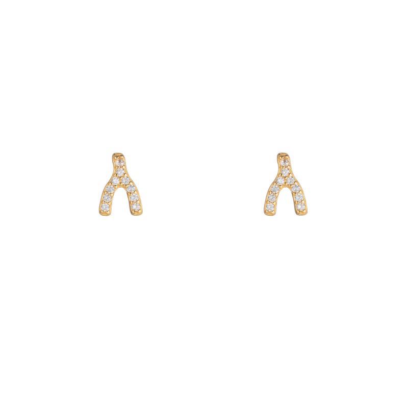Melrose CZ Pavé Wishbone Studs-Earrings-Ashley Schenkein Jewelry Design