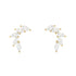 CZ Leaf Ear Crawler Earrings-Earrings-Ashley Schenkein Jewelry Design