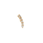 Solid Gold Diamond Curved Single Stud Earring, 14k-Earrings-Ashley Schenkein Jewelry Design