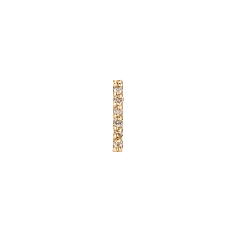 Diamond Pavé Bar Stud Single Earring, 14k-Earrings-Ashley Schenkein Jewelry Design