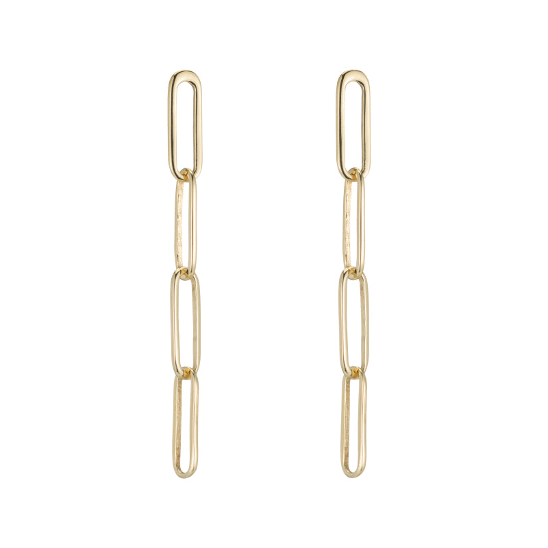 Paperclip Chain Drop Earrings-Earrings-Ashley Schenkein Jewelry Design