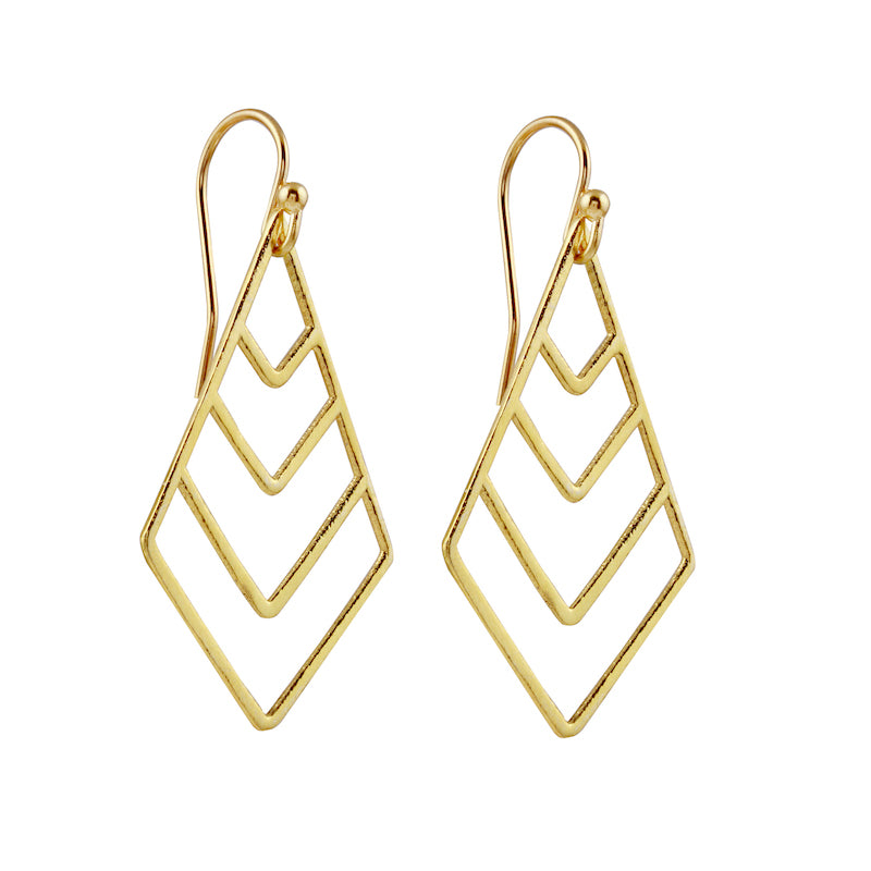 Kite Geometric Drop Earrings-Earrings-Ashley Schenkein Jewelry Design