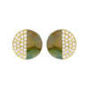 Half Polished Gemstone and Pavé Stud Earrings-Earrings-Ashley Schenkein Jewelry Design
