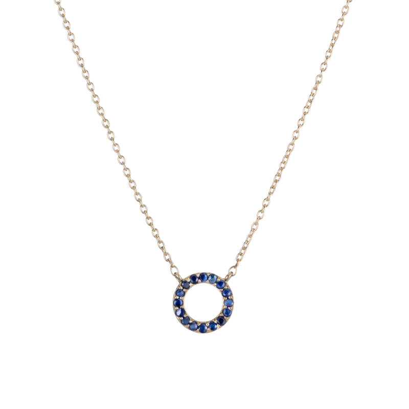 Gemstone Pavé Open Circle Necklace-Necklaces-Ashley Schenkein Jewelry Design