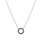 Gemstone Pavé Open Circle Necklace-Necklaces-Ashley Schenkein Jewelry Design