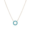 Gemstone Pavé Open Circle Necklace-Necklaces-Ashley Schenkein Jewelry Design