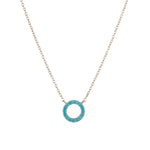 Gemstone Pavé Open Circle Necklace-Necklaces-Ashley Schenkein Jewelry Design