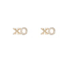 Diamond Pavé Yellow Gold XO Earrings, 14k-Earrings-Ashley Schenkein Jewelry Design